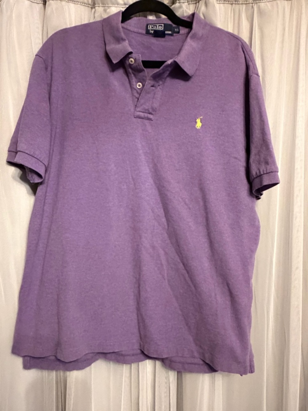 Ralph Lauren Purple Short-Sleeve Polo with Yellow Pony Logo